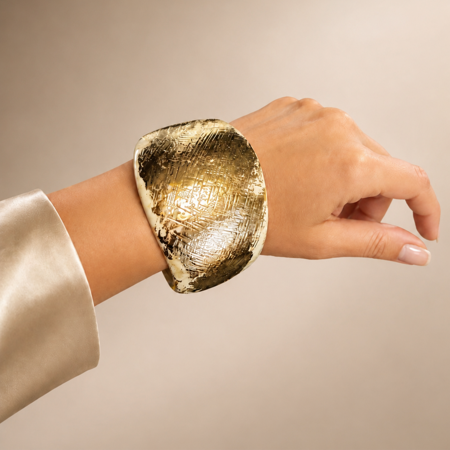 Bracelet Luce - ivoor - 24k gold leaf