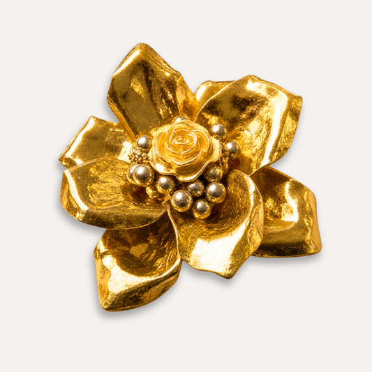 Luxe Tassenhanger Bloem | Golden Blossem - 24k bladgoud