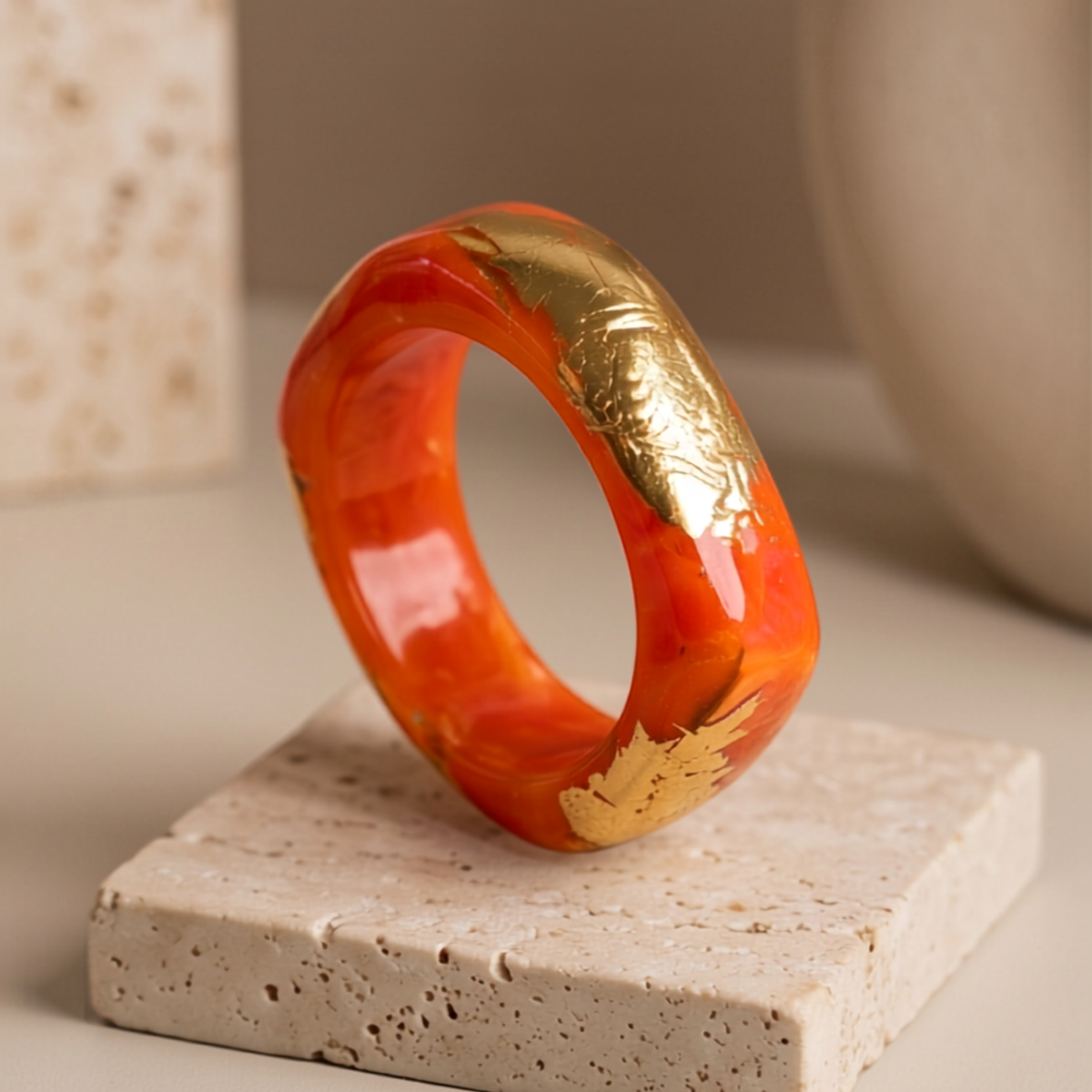 Armband Luce Amber - 24k bladgoud