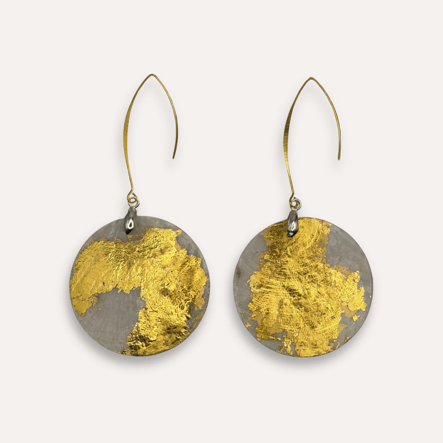 Oorbellen parelmoer - 24k bladgoud