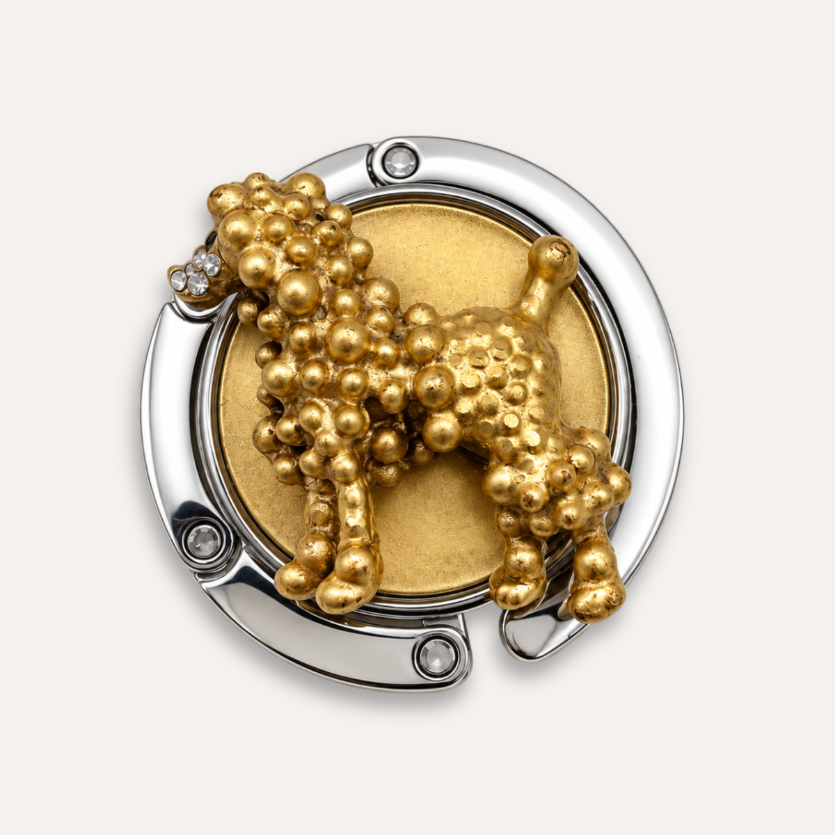 Luxury Handbag Hanger Poodle - 24k gold leaf