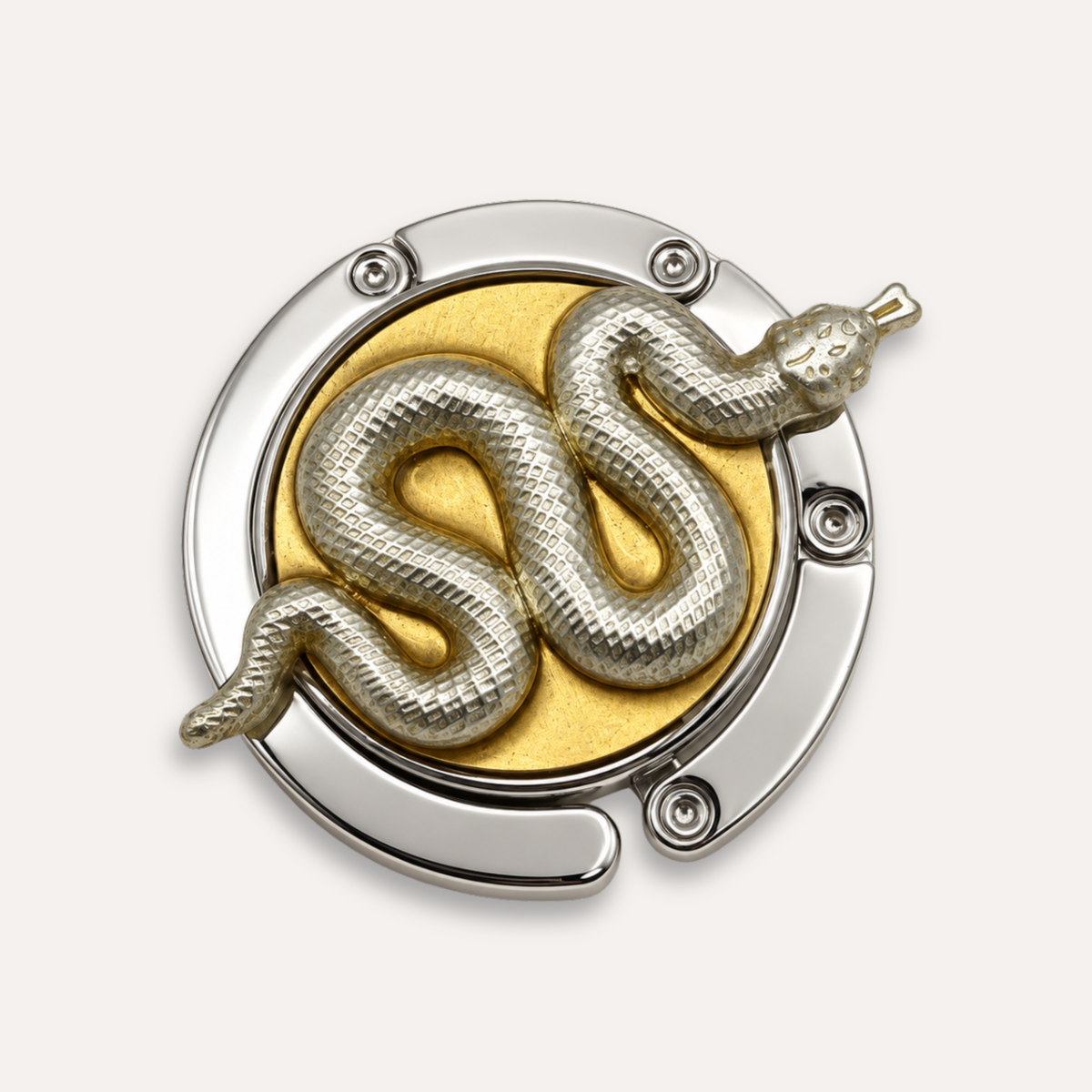Luxury Bag Hanger Serpente Royale | 24K Gold Leaf & 18K White Gold Leaf