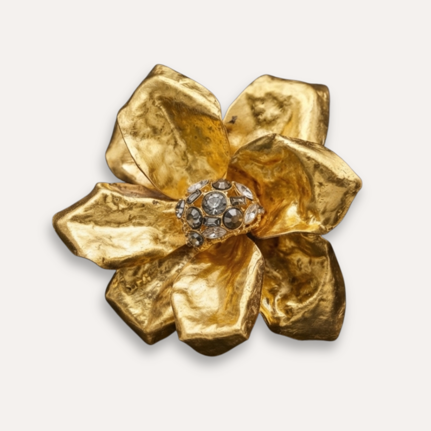 Luxe Tassenhanger Bloem | Midnight Crystal - 24k bladgoud