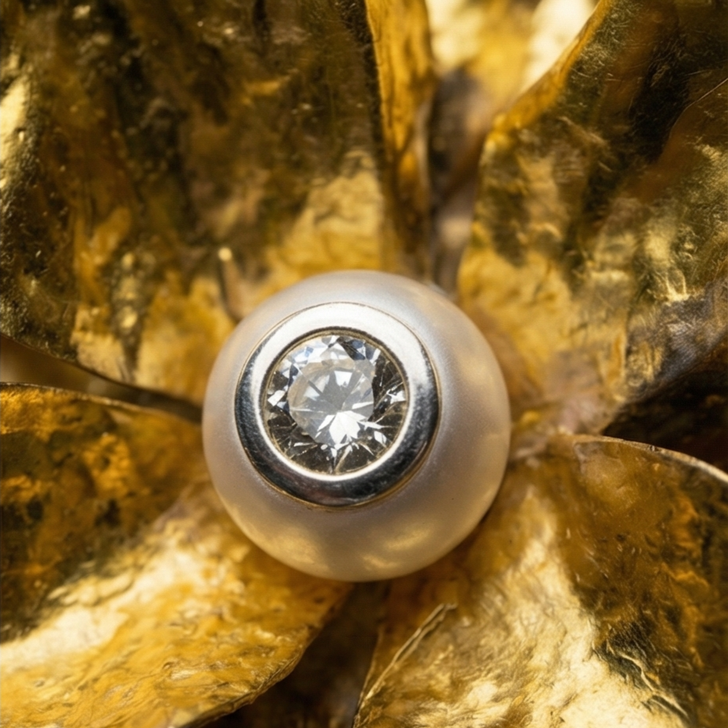 Luxe Tassenhanger Bloem | Pearl - 24k bladgoud