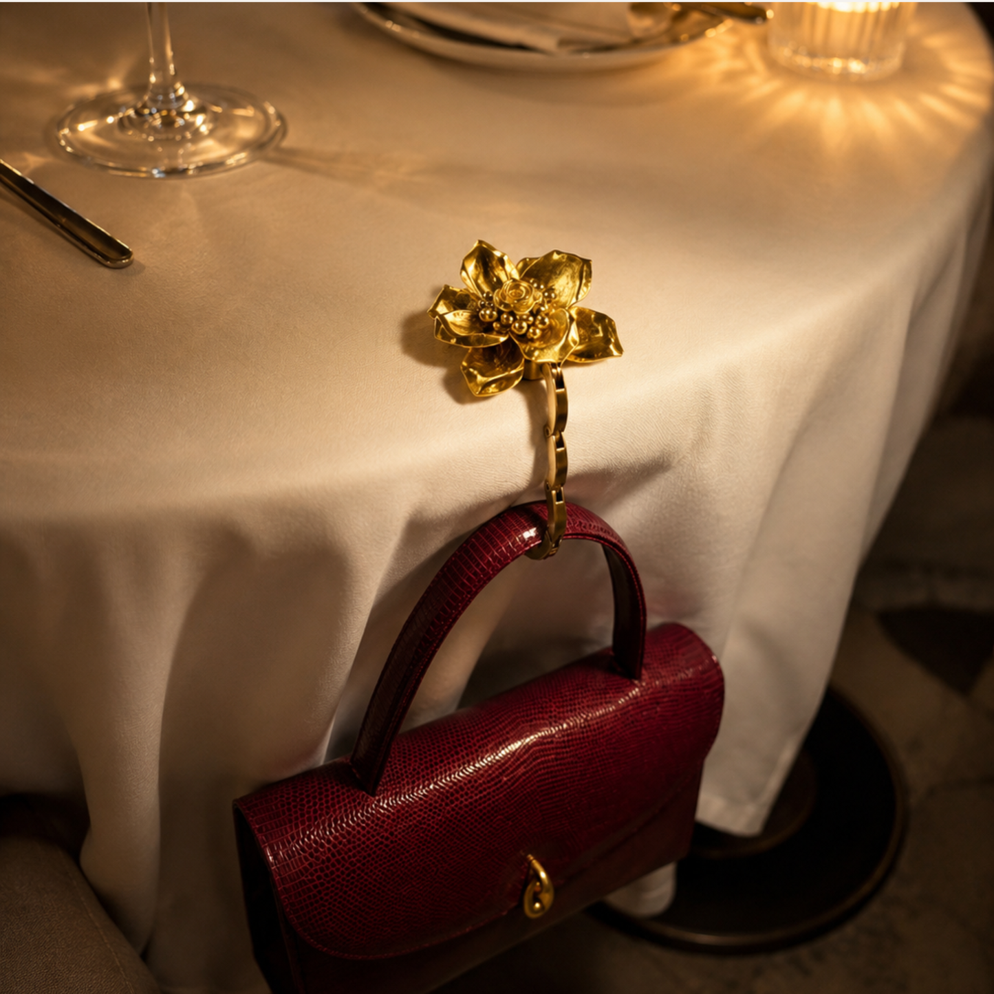 Luxe Tassenhanger Bloem | Golden Blossem - 24k bladgoud