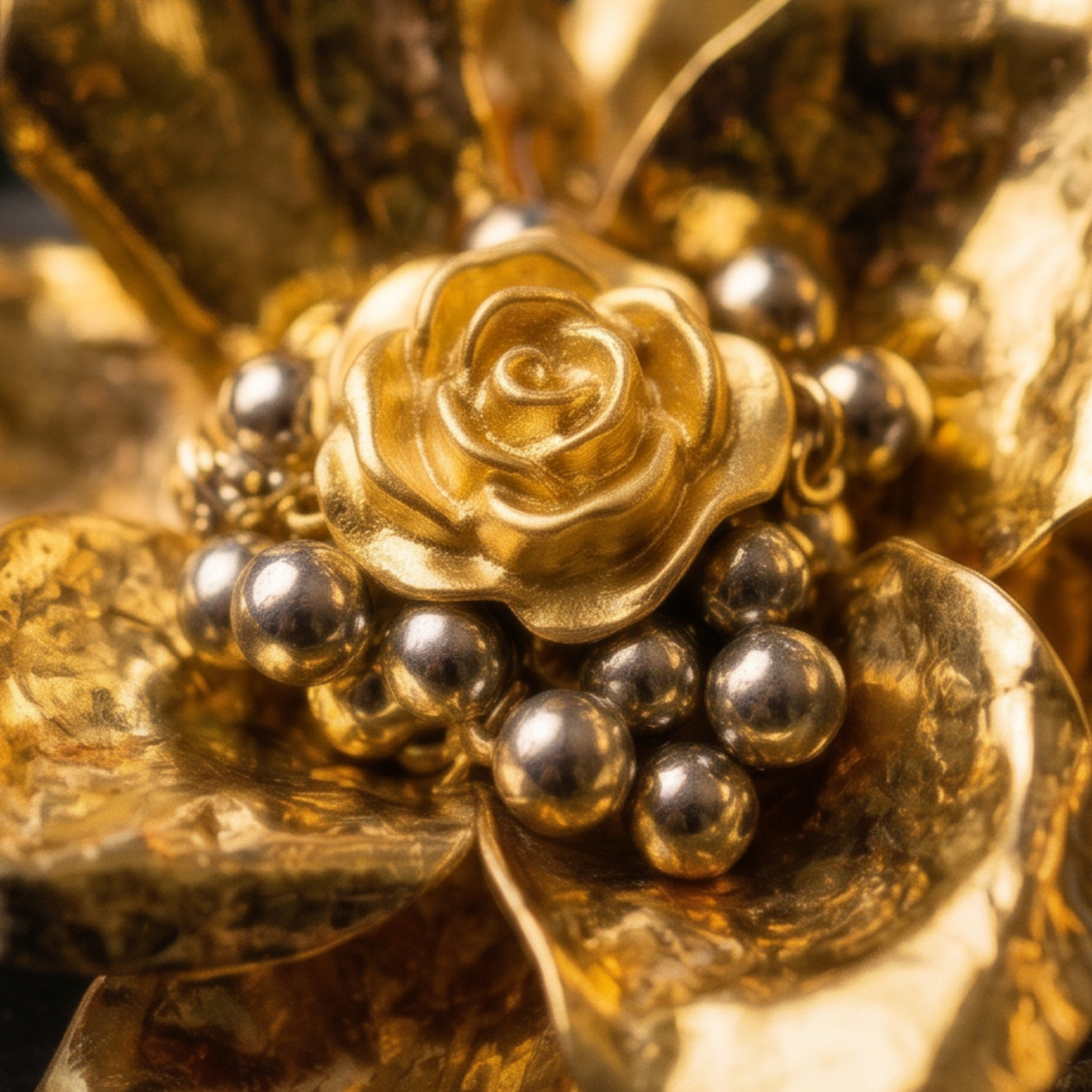 Luxe Tassenhanger Bloem | Golden Blossem - 24k bladgoud