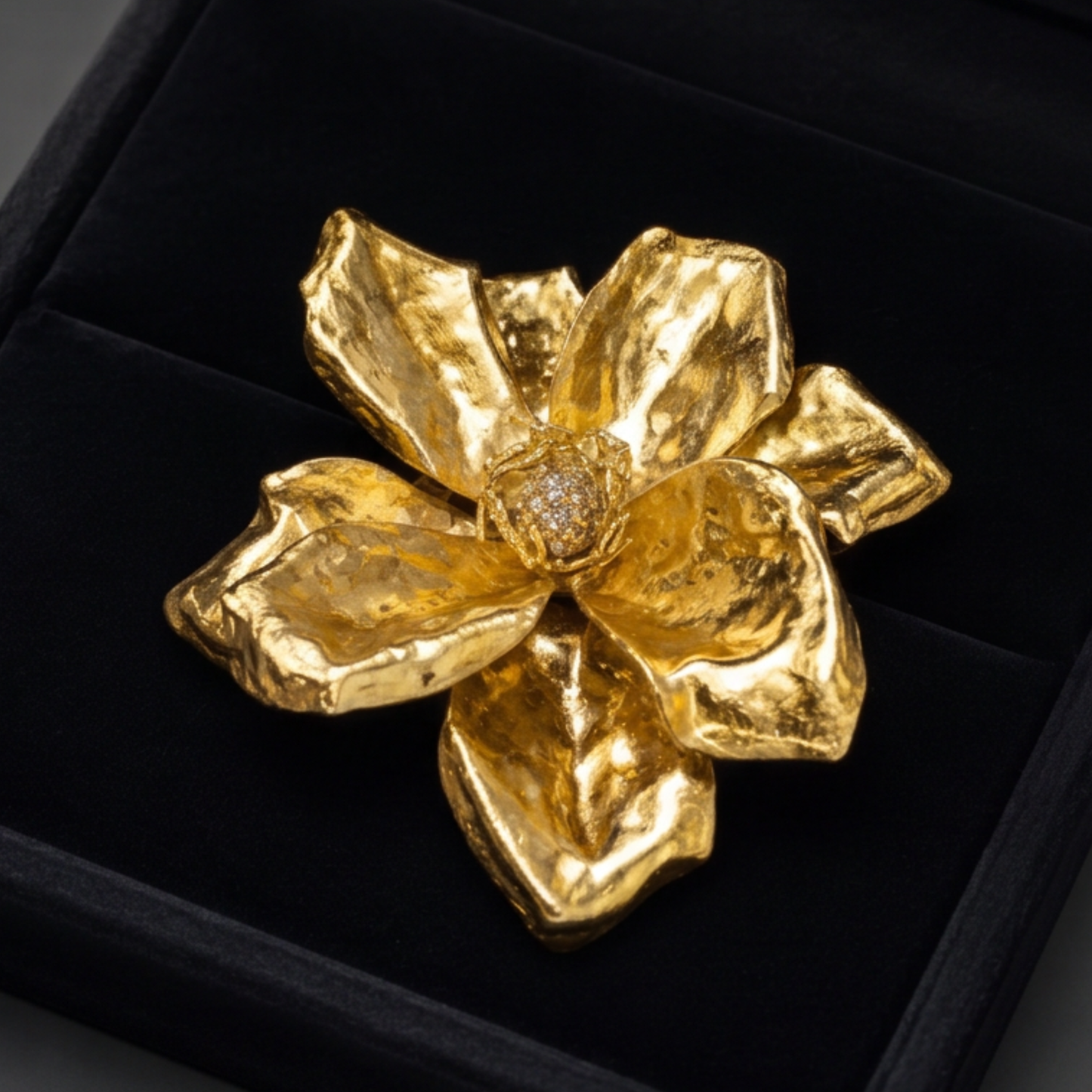 Luxury Handbag Hanger Flower | Crystal Pearl - 24K Gold Leaf