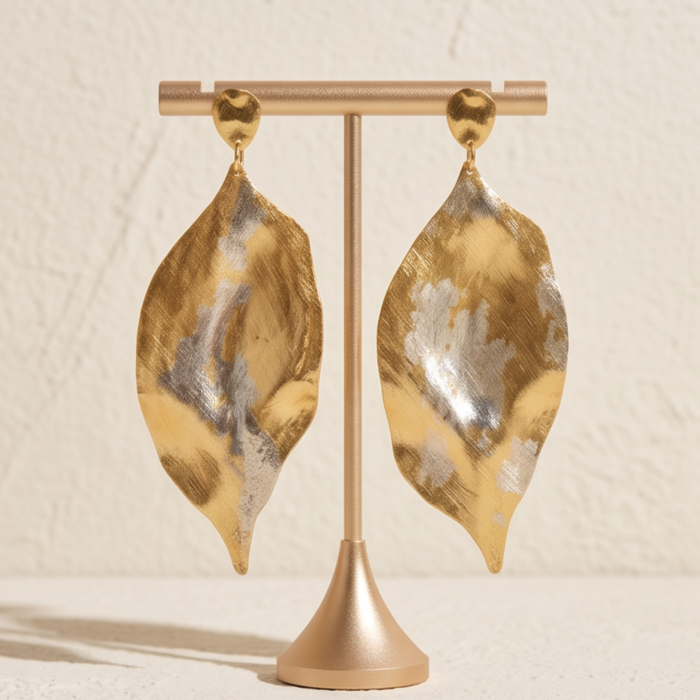 Oorbellen Éclat d'Or - 24k bladgoud & witgoud