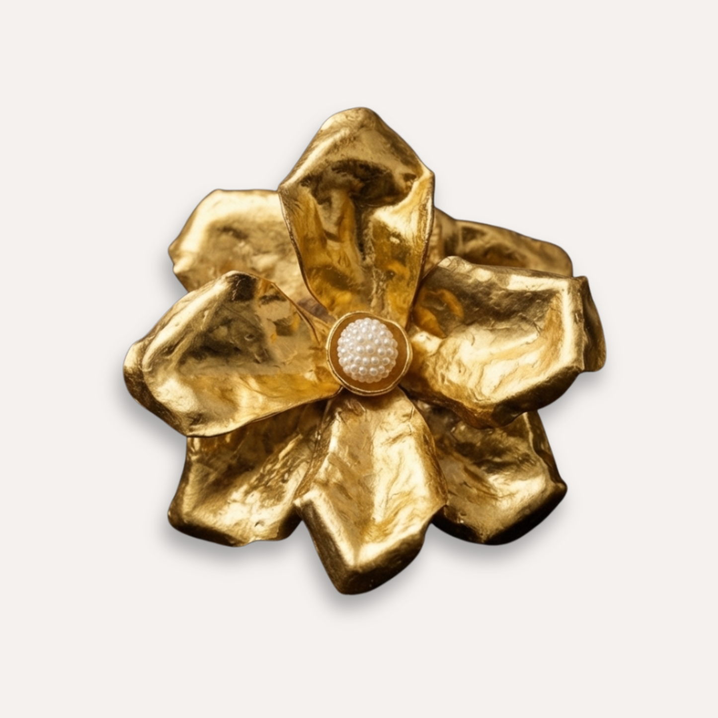 Luxe Tassenhanger Bloem | Pearl Essence - 24k bladgoud