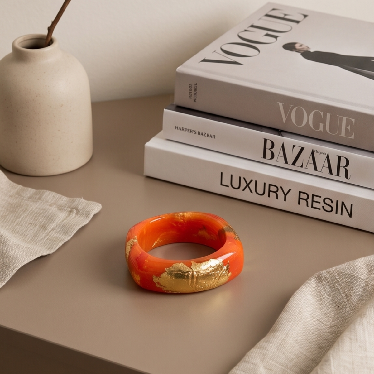 Armband Luce Amber - 24k bladgoud