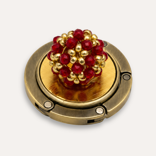 Luxury Bag Hanger Bijou d'Or Rubis | 24K Gold Leaf 