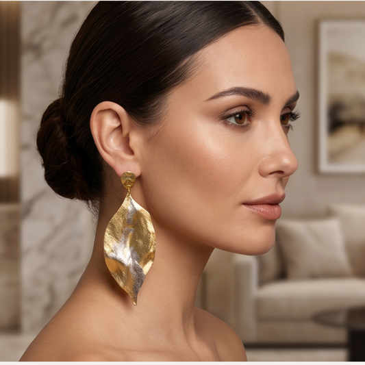 Oorbellen Éclat d'Or - 24k bladgoud & witgoud