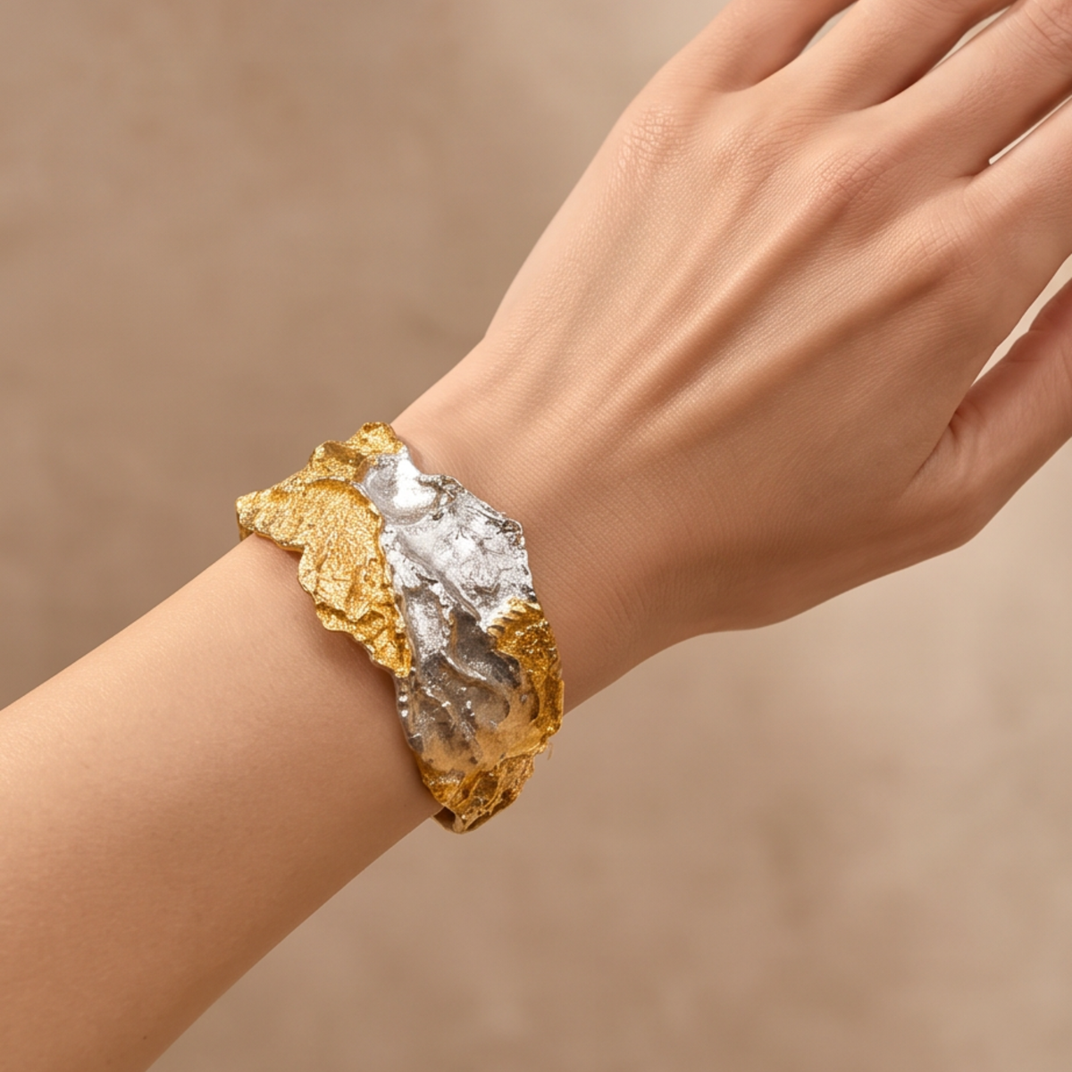 Armband Mira - 22k rosé & wit bladgoud