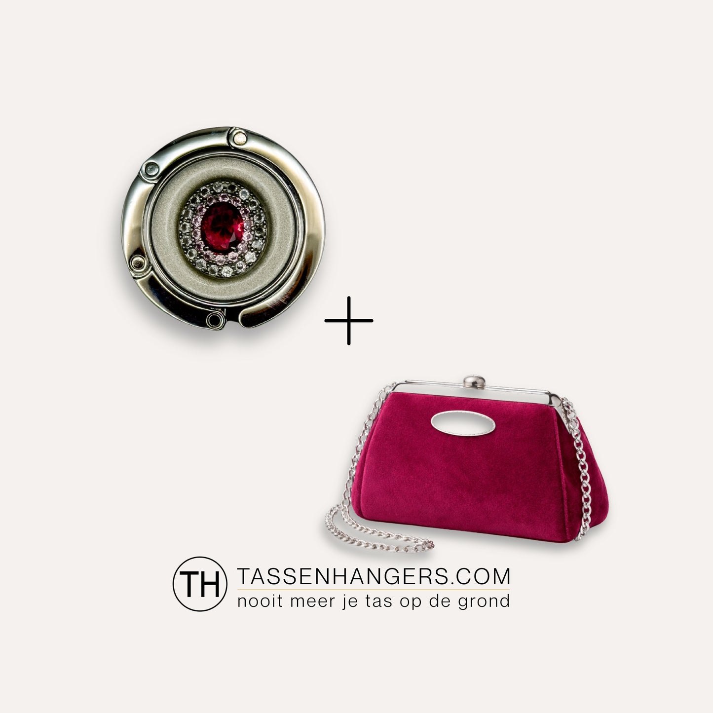Luxe Tassenhanger Rosé Diamant