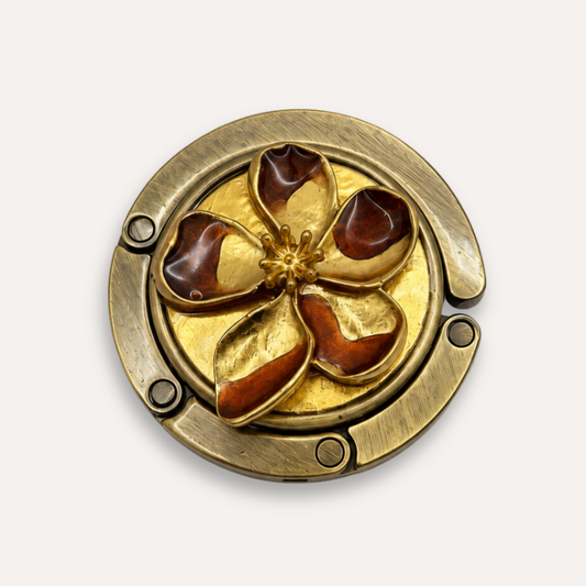 Luxury Bag Hanger Bloom Chestnut - 24k gold leaf