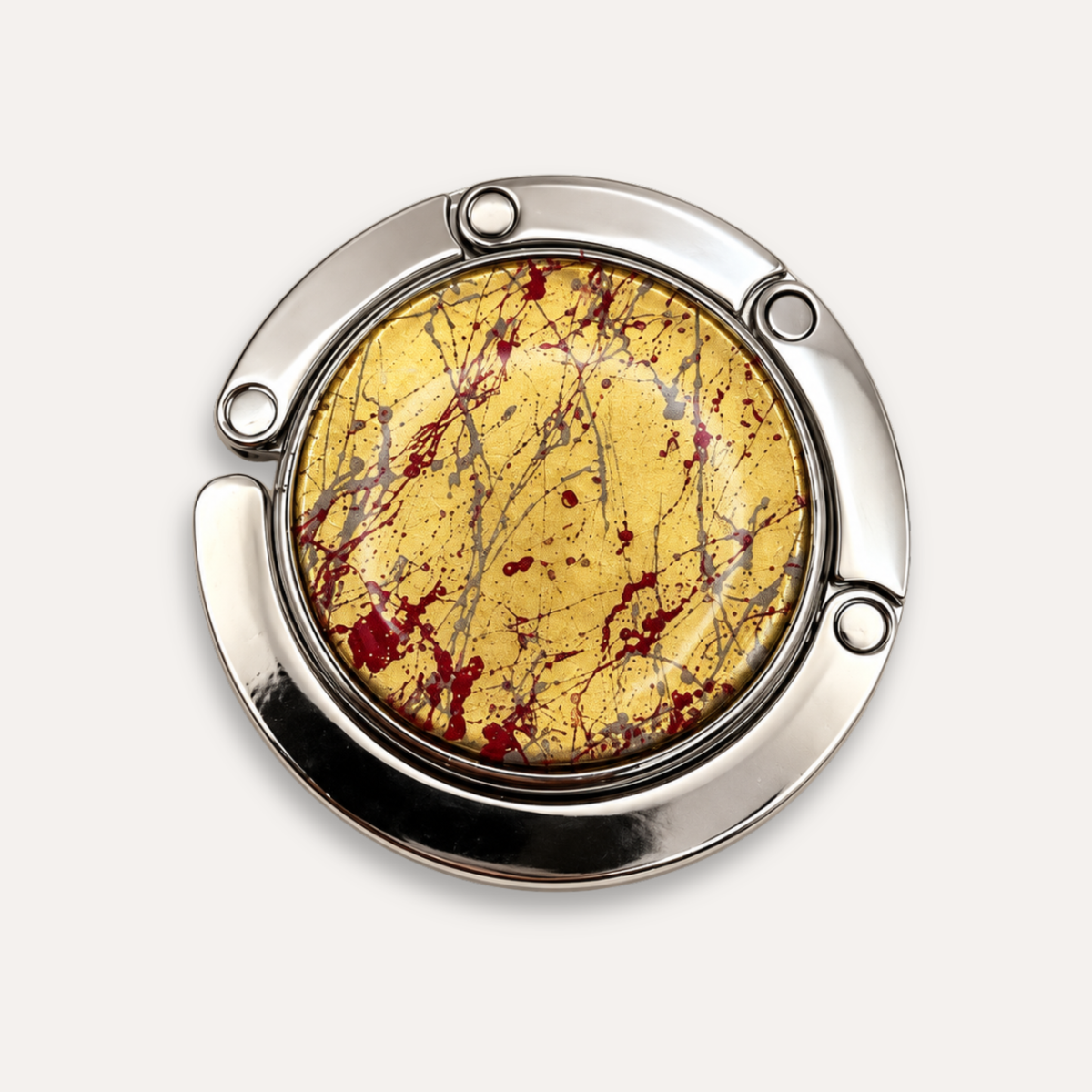 Luxury Bag Hanger Red Marble - 24k gold leaf
