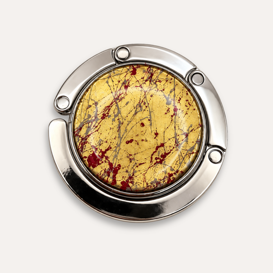 Luxury Bag Hanger Red Marble - 24k gold leaf