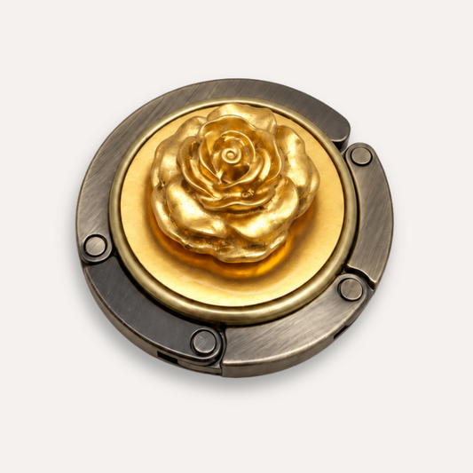 Luxury Handbag Hanger Rose - 24k gold leaf