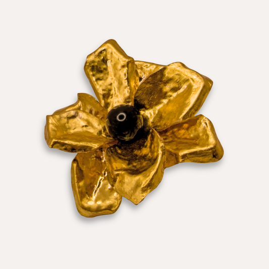 Luxury Bag Hanger Flower | Vintage Pearl - 24k gold leaf