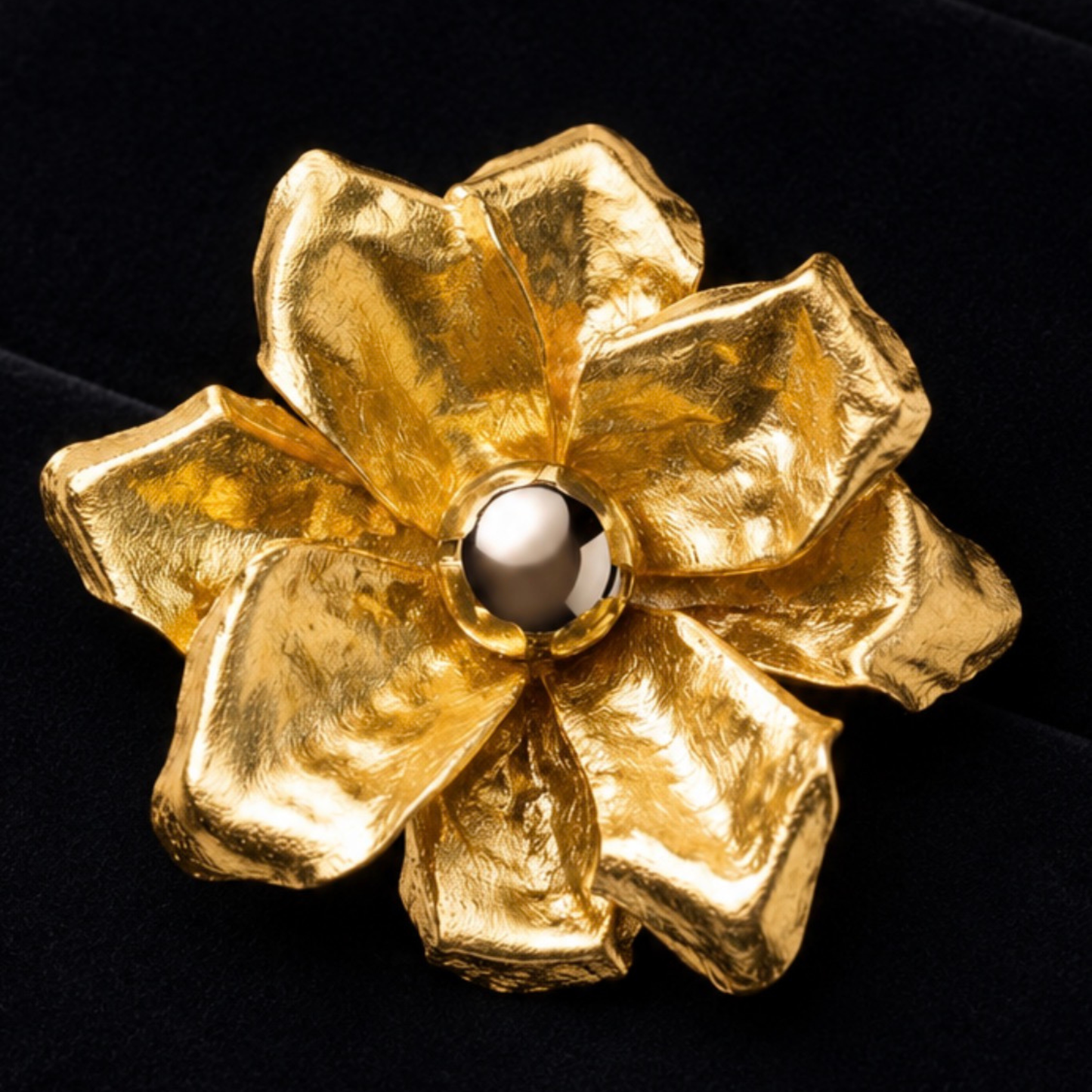Luxury Handbag Hanger Flower | Crystal Pearl - 24K Gold Leaf