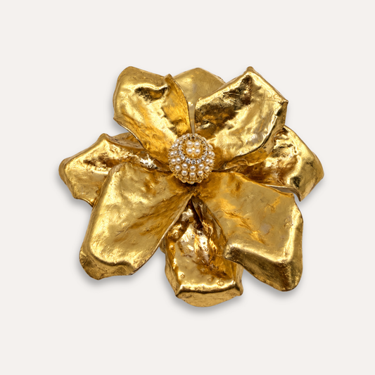 Luxury Handbag Hanger Flower | Pearl Essence - 24K Gold Leaf