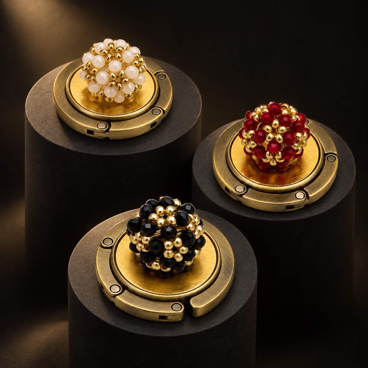 Luxe Tassenhanger Bijou d'Or Ivory | 24k bladgoud
