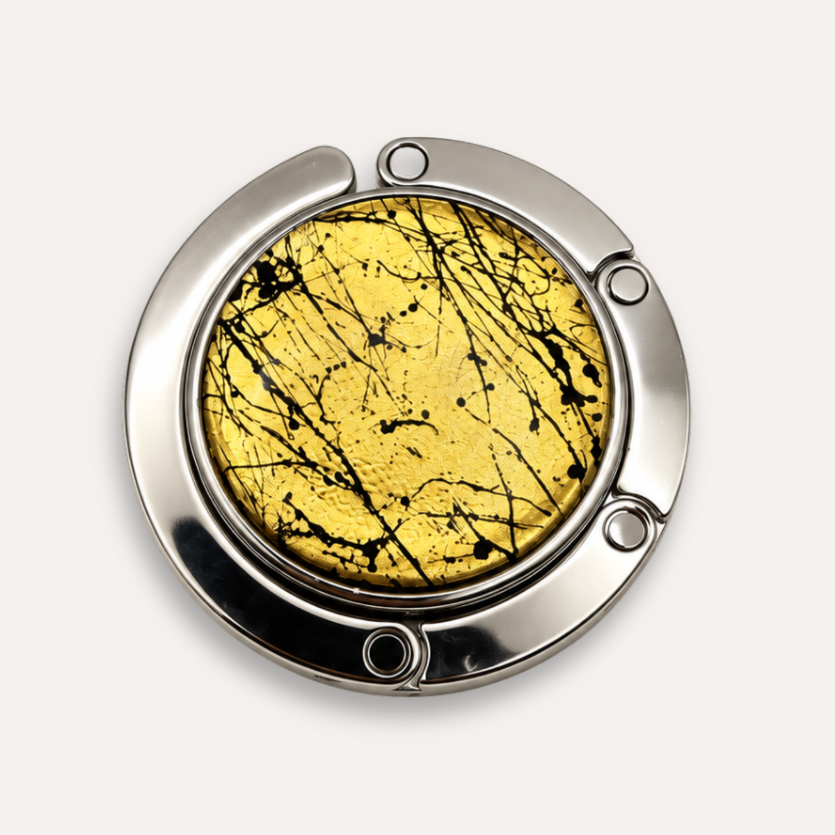 Luxe Tassenhanger Marmer zwart | 24k bladgoud