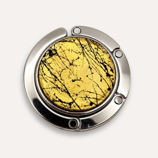 Luxury Handbag Hanger Black Marble - 24k Gold Leaf