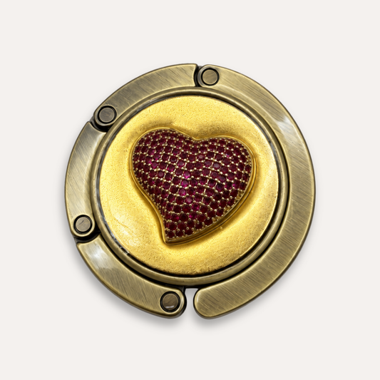 Luxury Bag Hanger Velvet Heart - 24k gold leaf