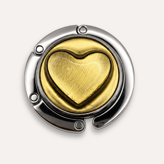 Luxury Bag Hanger Golden Heart - 24k gold leaf