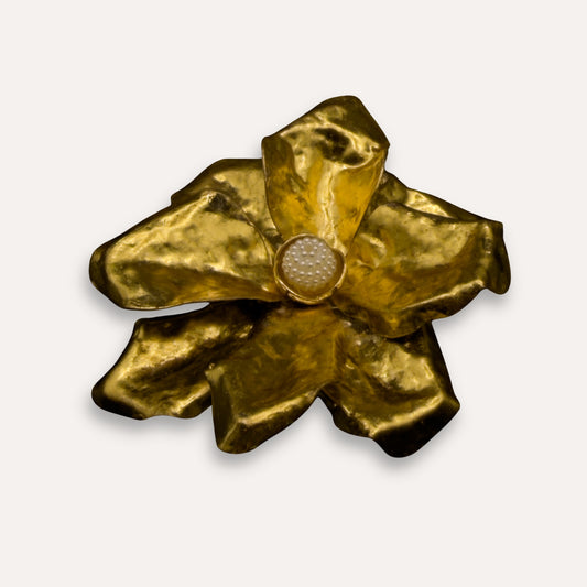 Luxe Tassenhanger Bloem | Pearl Essence - 24k bladgoud