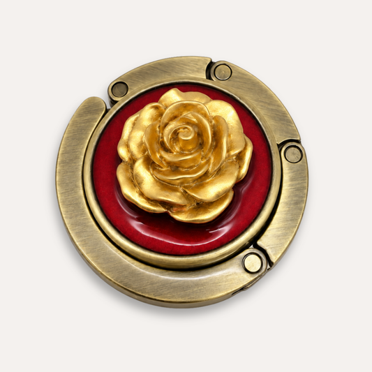 Luxury Bag Hanger Rose | RED - 24k gold leaf