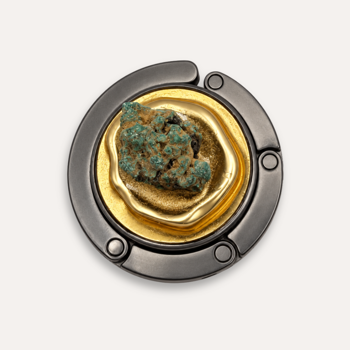 Luxury Bag Hanger Turquoise - 24k gold leaf