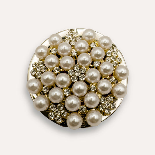 Luxe Tashanger Strass-parelbloem