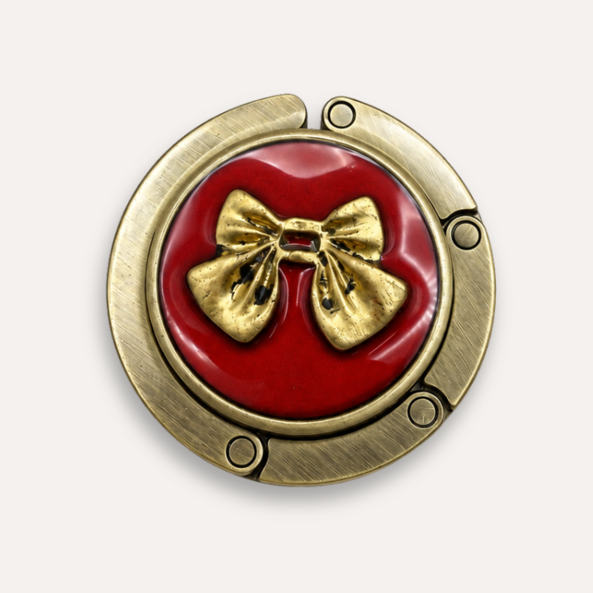 Luxury Bag Hanger Bow Red | Gold - 24k gold leaf