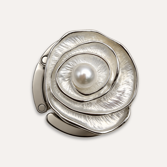 Luxe Tassenhanger Zilveren Roos